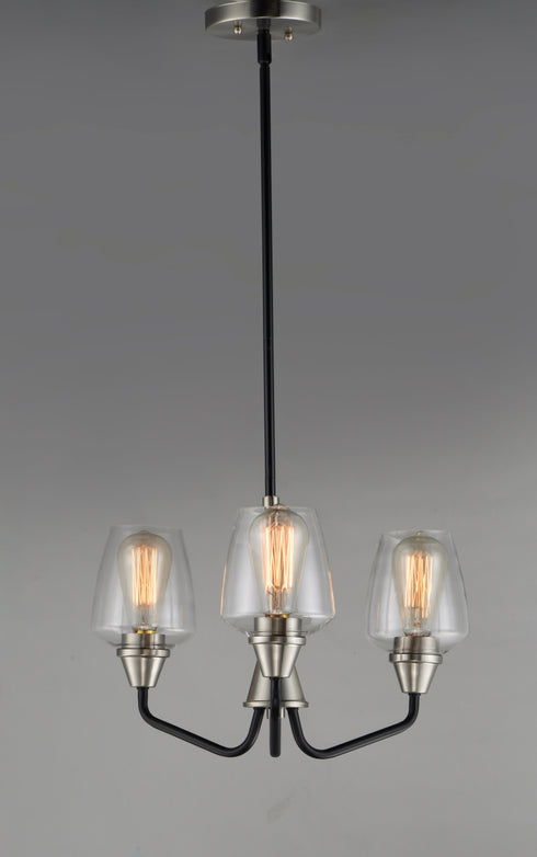 Maxim Goblet 3 Light Chandelier Model: 26124CLBKSN