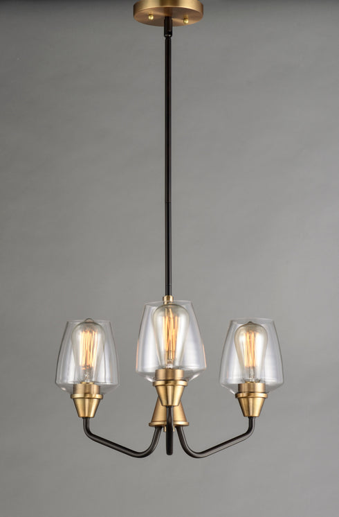 Maxim Goblet 3 Light Chandelier Model: 26124CLBKSN