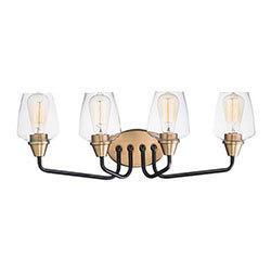 Maxim Goblet 4 Light Bath Vanity Model: 26123CLBKSN