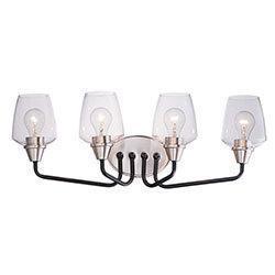 Maxim Goblet 4 Light Bath Vanity Model: 26123CLBKSN