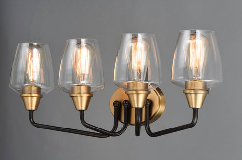 Maxim Goblet 4 Light Bath Vanity Model: 26123CLBKSN