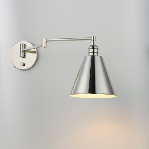 Maxim Library 1 Light Wall Sconce Horizontal Swing Model: 12220BK
