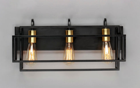 Maxim Liner 3 Light Bath Vanity Model: 10243BKSBR
