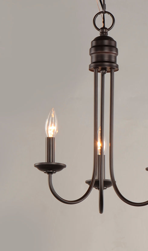 Maxim Logan 3 Light Candle Chandelier Model: 10343OI