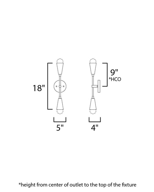 Maxim Lovell 2 Light Wall Sconce Model: 11262BKSBR