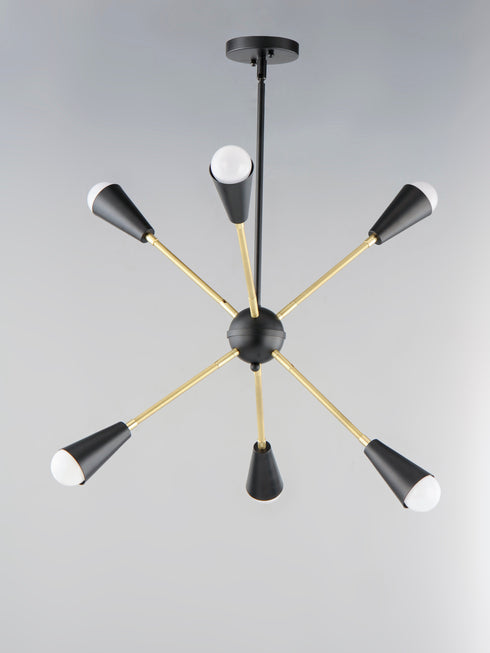 Maxim Lovell 6 Light Pendant Model: 11266BKSBR