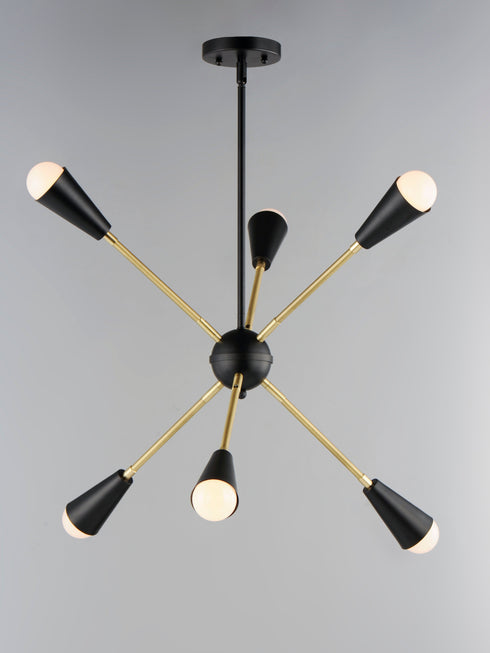Maxim Lovell 6 Light Pendant Model: 11266BKSBR