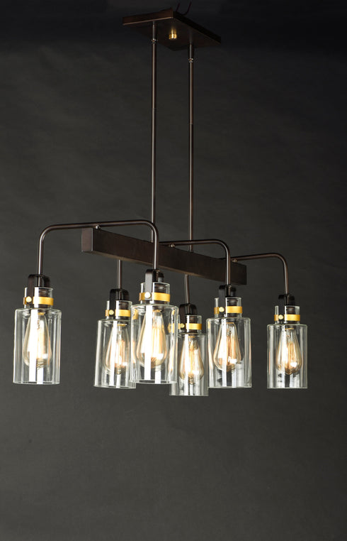 Maxim Magnolia Linear Pendant Model: 30177CLBZGLD