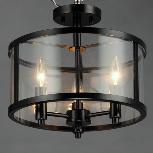 Maxim Sentinel Semi Flush Mount Model: 25250CLBK