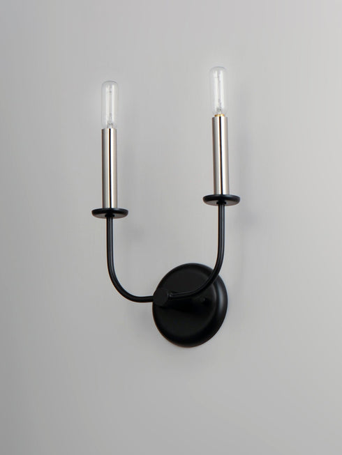 Maxim Wesley 2 Light Wall Sconce Model: 10322BKSN
