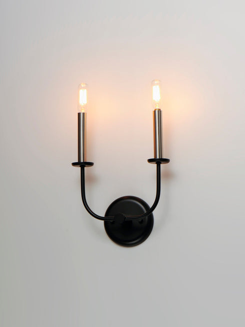 Maxim Wesley 2 Light Wall Sconce Model: 10322BKSN