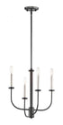 Maxim Wesley 4 Light Chandelier Model: 10324BKSN