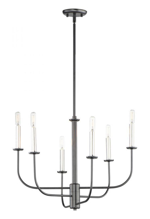 Maxim Wesley 6 Light Chandelier Model: 10326BKSN