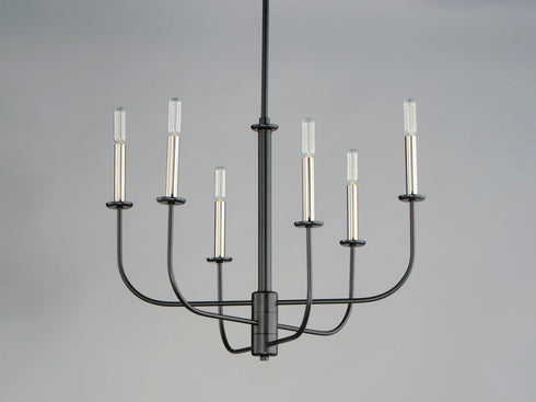 Maxim Wesley 6 Light Chandelier Model: 10326BKSN