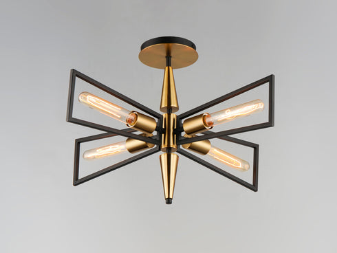 Maxim Wings 4 Light Flush Mount Model: 11650BKSBR