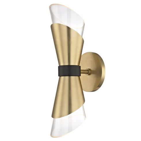 Mitzi Angie 2 Light Wall Sconce Model: H130102-AGB/BK