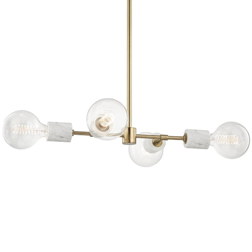 Mitzi Asime 4 Light Pendant Model: H120704-AGB
