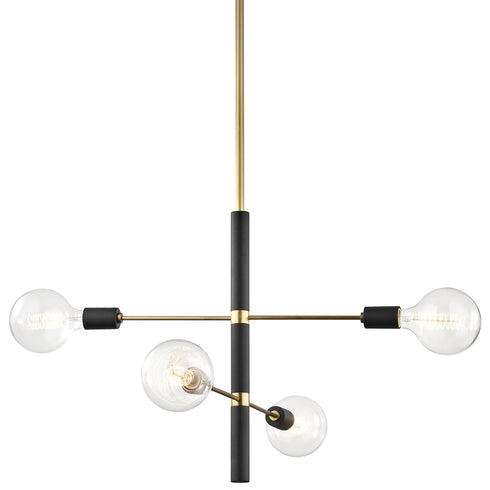 Mitzi Astrid 4 Light Chandelier Model: H178804-PN/BK