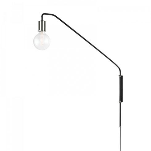 Mitzi Becca 1 Light Portable Wall Sconce Model: HL566201-PN/SBK