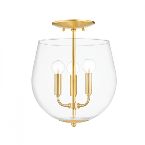 Mitzi Bobbi 3 Light Semi Flush Mount Model: H557603-PN