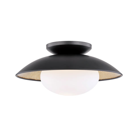 Mitzi Cadence 1 Light Medium Semi Flush Model: H368601M-BLK/GL
