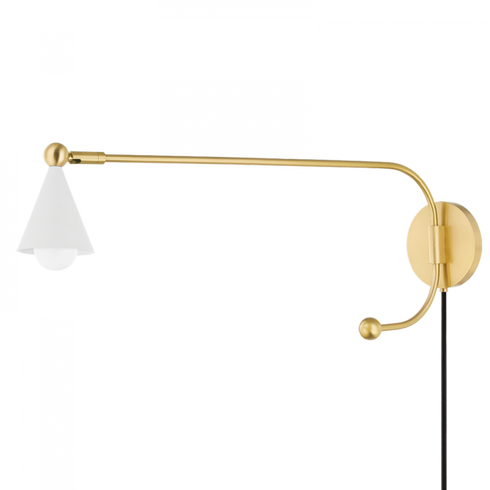 Mitzi Hikari 1 Light Portable Wall Sconce Model: HL681201-AGB/SWH