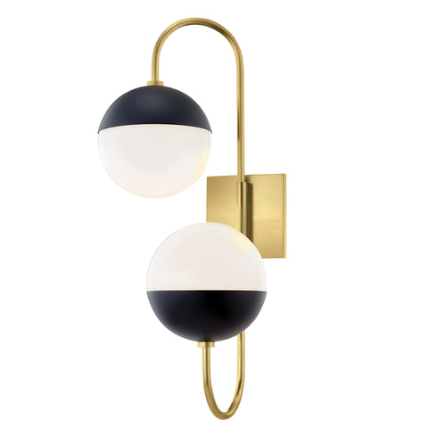 Mitzi Renee 2 Light Wall Sconce Model: H344102B-AGB/BK