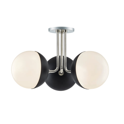 Mitzi Renee 3 Light Semi Flush Model: H344603-AGB/BK