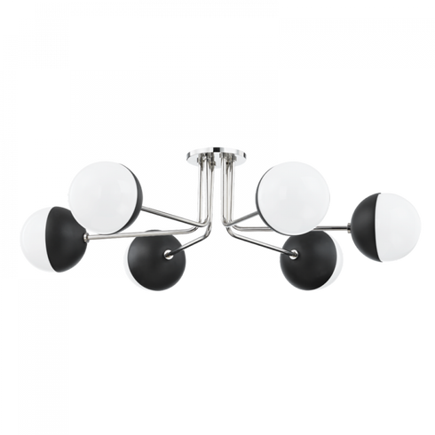 Mitzi Renee 6 Light Semi Flush Mount Model: H344606-AGB/BK