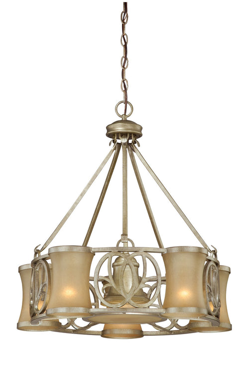 NB-CHD006VB Vaxcel Newbury 6L Chandelier Venetian Brass