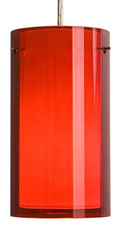Opal/red Cylinder Glass Pendant