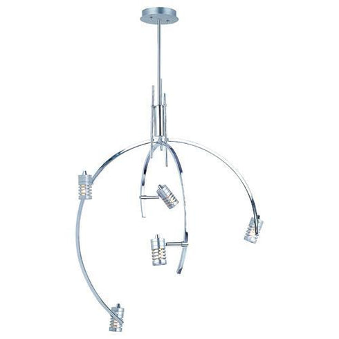 P167-5-167 5-Light Pendant Chandelier with Ribbed Heads