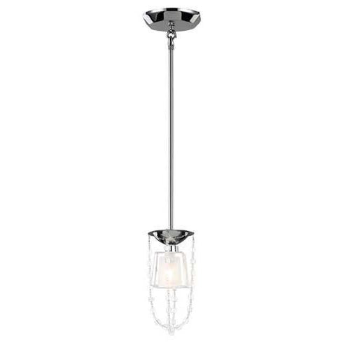 P222-1-CM Mini-Pendant with Glass Cube & Crystal Strands