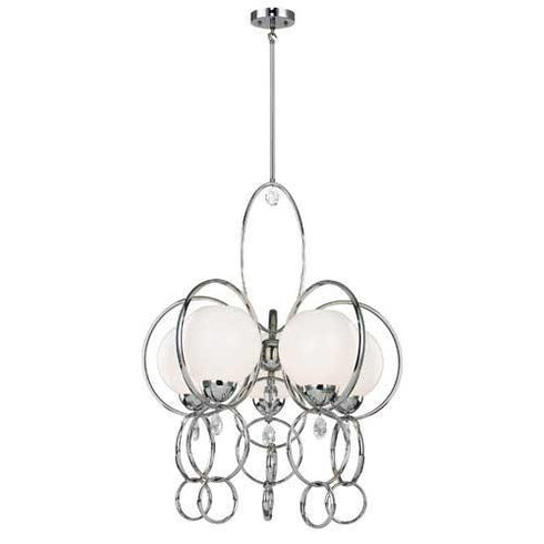 P300-5-M-CM 5-Light Geometric Chandelier with 7" Metal Rings