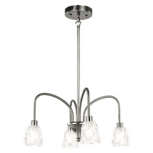 P317-4-SCH 4-Light Chandelier with Water Glass Shades
