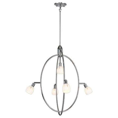 P318-5-CM Chrome 5-Light Ellipse Chandelier