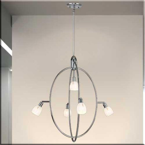 P318-5-CM Chrome 5-Light Ellipse Chandelier
