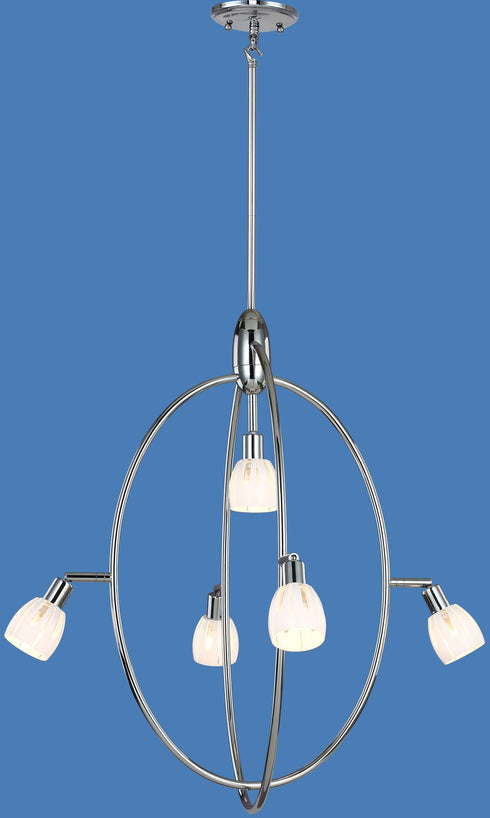 P318-5-CM Chrome 5-Light Ellipse Chandelier