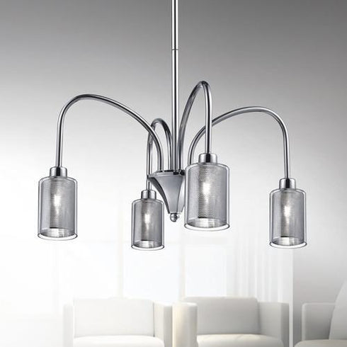 P319-4-CM 4-Light Chandelier with Nested Glass Shades