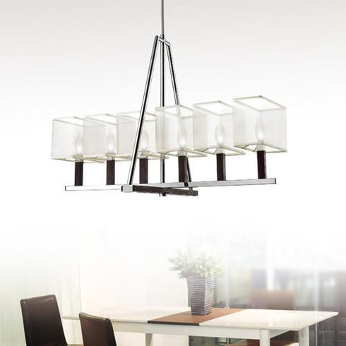 P344-6-CM 6-Light Rectangular Pendant with Individual Shades