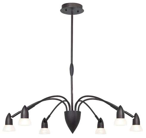 P44-6-117 6-Light Dark Chocolate Halogen Down Light Chandelier