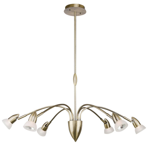 P44-6-AB 6-Light Antique Brass Halogen Down Light Chandelier