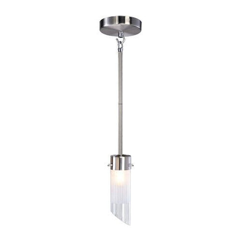 P71-1-SCH Satin Chrome Clear & Frosted Glass Mini-Pendant