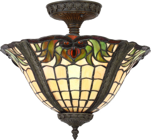 PC603-14-159 Regina Collection Tiffany Semi-Flush Ceiling Light