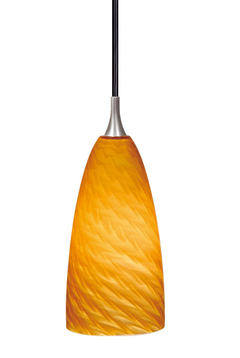 PD30135SN Vaxcel Milano 4" Mini Pendant Satin Nickel w/Penumbra Glass