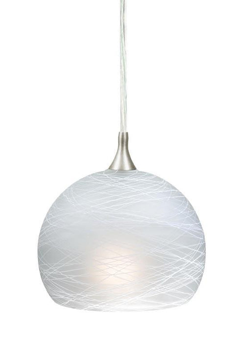 PD57121SN Vaxcel Milano 5-3/4" Mini Pendant Satin Nickel w/Cocoon Glass