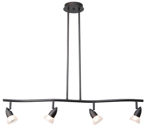PK44-4-117 4-Light Dark Chocolate Halogen Pendant Track Chandelier