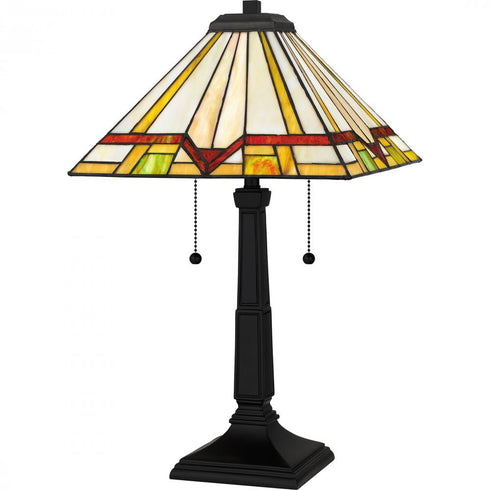 Quoizel 2 Light Tiffany Table Lamp Model: TF16140MBK