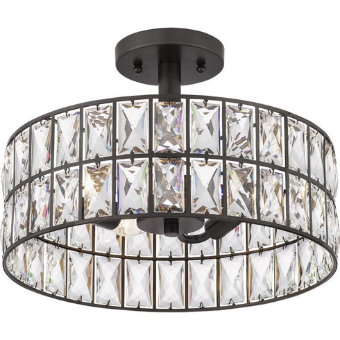 Quoizel 3 Light Coffman Semi Flush Mount Model: QF4046WT
