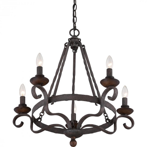 Quoizel 5 Light Noble Chandelier Model: NBE5005RK